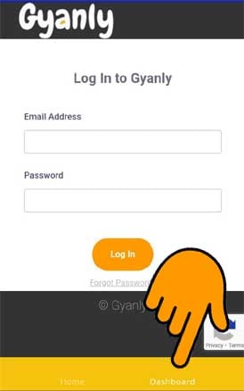 Gyanly Login Screen